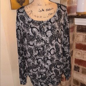 Lane Bryant Black Long Sleeve Blouse